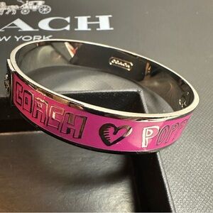 Coach Vintage Pink and Silver Poppy Bangle Bracelet! NWOT